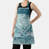 ティール(緑がかった色)グリッター美しいプロフェッショナルエプロン エプロン (インサイチュ)