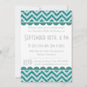 ティール(緑がかった色)グリッター40と素晴らしい誕生日招待状 招待状 (裏面)