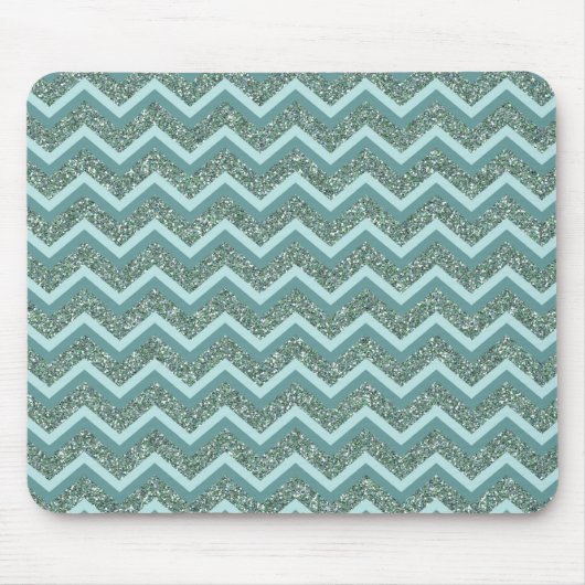 ティール（緑がかった色）グリッター マウスパッド (正面)