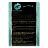 ティール（緑がかった色）グリッターLipの手順の適用方法 テーブルナンバー (裏面)