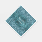 ティール(緑がかった色)グリッツグリッターグラム スタンダードランチョンナプキン (角)