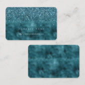 ティール(緑がかった色)グリッツグリッターグラム 名刺 (正面/裏面)