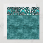 ティール（緑がかった色）グリマーダマ王室のスクウエディング招待状 招待状 (裏面)