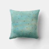 ティール(緑がかった色)グリーンとパープルマーメイドモノグラはかりで測ム クッション (裏面)