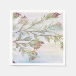 ティール（緑がかった色）グリーンとブルゴーニュ スタンダードカクテルナプキン