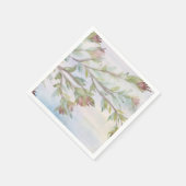 ティール（緑がかった色）グリーンとブルゴーニュ スタンダードカクテルナプキン (角)