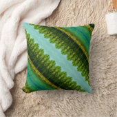 ティール(緑がかった色)グリーンとライム 鮮やか クッション (ブランケット)