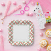 ティール（緑がかった色）グリーンアクセントモダン広場 ペーパープレート (パーティー)