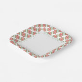 ティール（緑がかった色）グリーンアクセントモダン広場 ペーパープレート (傾斜あり)