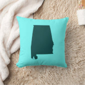 ティール（緑がかった色）グリーンアラバマシェイプ クッション (ブランケット)