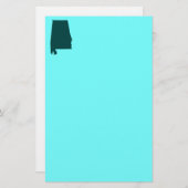 ティール（緑がかった色）グリーンアラバマシェイプ 便箋 (正面/裏面)
