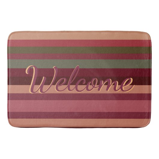 ティール（緑がかった色）グリーンアンドブルゴーニュ バスマット (正面)