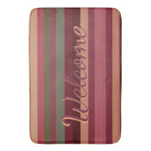 ティール（緑がかった色）グリーンアンドブルゴーニュ バスマット (正面縦)