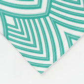 ティール（緑がかった色）グリーンアールデコフィッシュはかりで測ピンクモノグラム名 フリースブランケット (角)