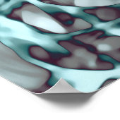 ティール（緑がかった色）グリーンイエローオレンジ金ゴールドレッド抽象芸術アート ポスター (角)