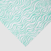 ティール（緑がかった色）グリーンウォーターカラーゼブラプリント 薄葉紙 (詳細)