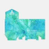 ティール(緑がかった色)グリーンウォーターカラーツリーオブライフバルミツワー フェイバーボックス (折り畳みなし)