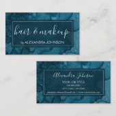 ティール(緑がかった色)グリーンウォーターモダンカラー抽象芸術スプラッシュ 名刺 (正面/裏面)