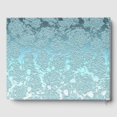 ティール（緑がかった色）グリーンエレガントウェディング披露宴モノグラム ゲストブック (裏面)