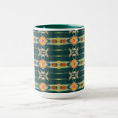 ティール(緑がかった色)グリーンエレガントデザインのコーヒーマグ マグカップ (中央)