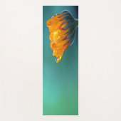 ティール（緑がかった色）グリーンオレンジフラワーカーム ヨガマット (正面)