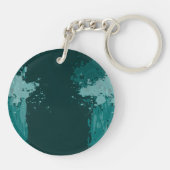 ティール（緑がかった色）グリーンキーチェーン結婚式の引き出物 キーホルダー (裏面)