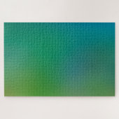 ティール（緑がかった色）グリーングラディエント新鮮なぼやけ《写真》ぼけ味ミニマル ジグソーパズル (横)