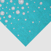 ティール（緑がかった色）グリーングリッターとダイヤモンド 薄葉紙 (詳細)