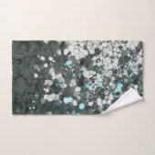 ティール(緑がかった色)グリーングリッターグ#1ム(フェイクグリッター)#decor バスタオルセット (ハンドタオル)