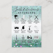 ティール（緑がかった色）グリーングリッターラッシュエクステンションアフターケアアイコン 名刺 (正面)