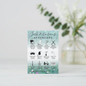 ティール（緑がかった色）グリーングリッターラッシュエクステンションアフターケアアイコン 名刺 (スタンド正面)