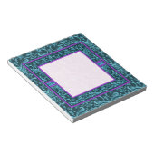 ティール（緑がかった色）グリーンゴシックグランジエレガントメモ帳 ノートパッド (アングル)