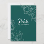 ティール(緑がかった色)グリーンサプライズ70誕生日 招待状 (裏面)