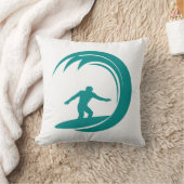 ティール(緑がかった色)グリーンサーフィン クッション (ブランケット)