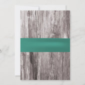 ティール（緑がかった色）グリーンシーシェル&スターフィッシュビーチブライダルシャワー 招待状 (裏面)