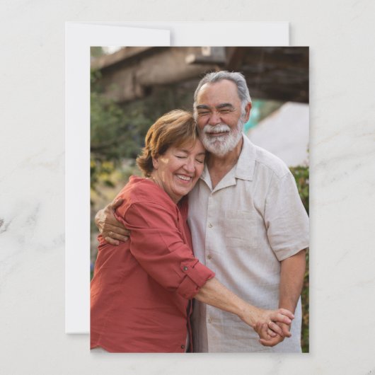 ティール(緑がかった色)グリーンジオメトリックゴールデンハート50周年記念 招待状 (裏面)