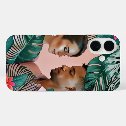 ティール（緑がかった色）グリーンジャングルズ離れトロピカルエレガンス写真 Case-Mate iPhoneケース (裏面 (横))