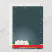 ティール（緑がかった色）グリーンジングルアンドミングルクリスマスパーティー 招待状 (裏面)