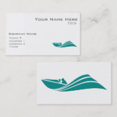 ティール(緑がかった色)グリーンスピードボート 名刺 (正面/裏面)
