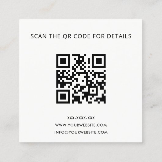 ティール(緑がかった色)グリーンセラミックグレーズドテクスチャQRコード スクエア名刺 (裏面)