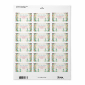 ティール(緑がかった色)グリーンセリーズフローラ孔雀パーソナライズされた ラベル (フルシート)