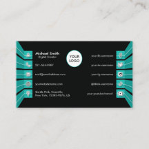 ティール（緑がかった色）グリーンソーシャルメディアミニマルアイコンモダン