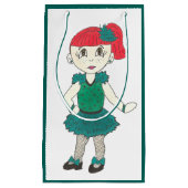 ティール（緑がかった色）グリーンタップダンスガールリサイタルコスチュームタップダンス スモールペーパーバッグ (正面)