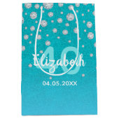 ティール（緑がかった色）グリーンダイヤモンド40歳の誕生日 ミディアムペーパーバッグ (正面)