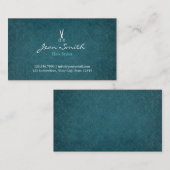 ティール(緑がかった色)グリーンダマスク美容師名刺 名刺 (正面/裏面)