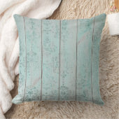 ティール(緑がかった色)グリーンダマスメタリックウッドコテージホーム クッション (ブランケット)