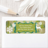 ティール（緑がかった色）&グリーンツリーズホリデイ住所 シール (インサイチュ)