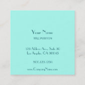 ティール(緑がかった色)グリーンツートーン スクエア名刺 (裏面)