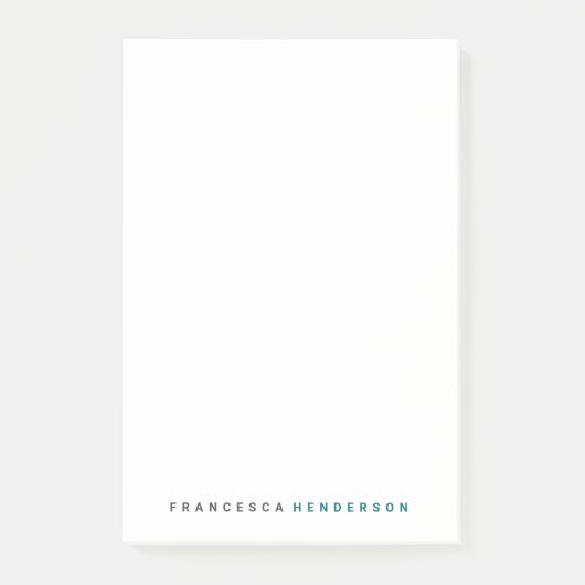 ティール（緑がかった色）グリーントレンディーモダンミニマルシンプルリスト ポストイット (正面)