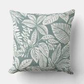 ティール（緑がかった色）グリーントロピカル装飾用クッション クッション (正面)